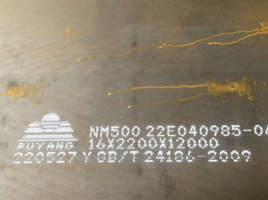O desgaste de aço da resistência de abrasão NM500 chapeia 6,5' - 7,2' largura